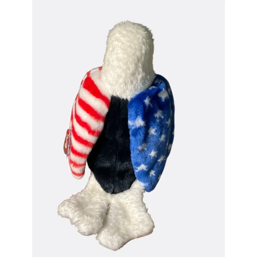 Ty Beanie Buddies Soar Bald Eagle Plush With Patriotic Stripes And Blue Stars - Picture 3 of 11